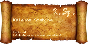 Kalapos Szabina névjegykártya